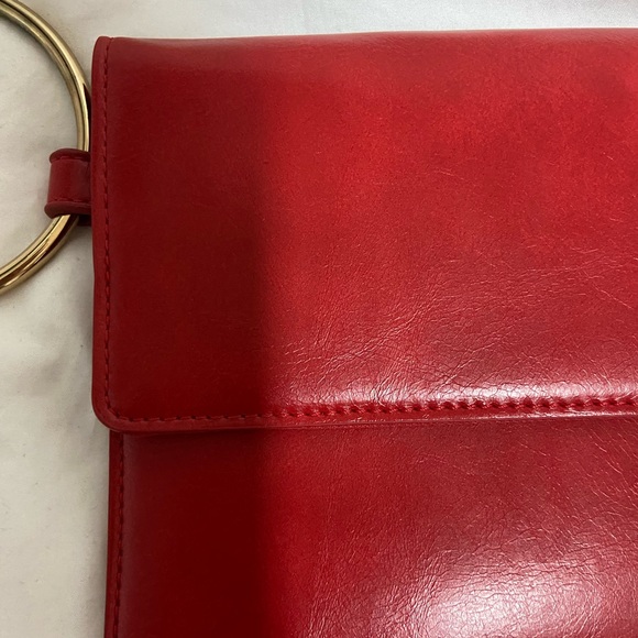 Women's Leather Clutch - Wristlet - Red - Gold - Aldo Accessories - Picture 3 of 5